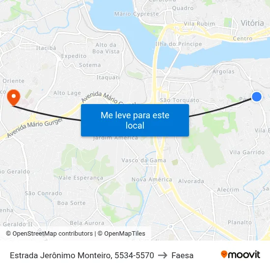 Estrada Jerônimo Monteiro, 5534-5570 to Faesa map