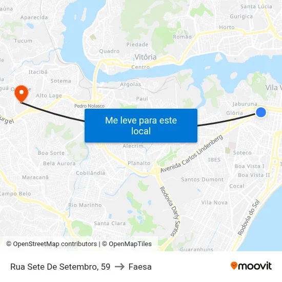 Rua Sete De Setembro, 59 to Faesa map