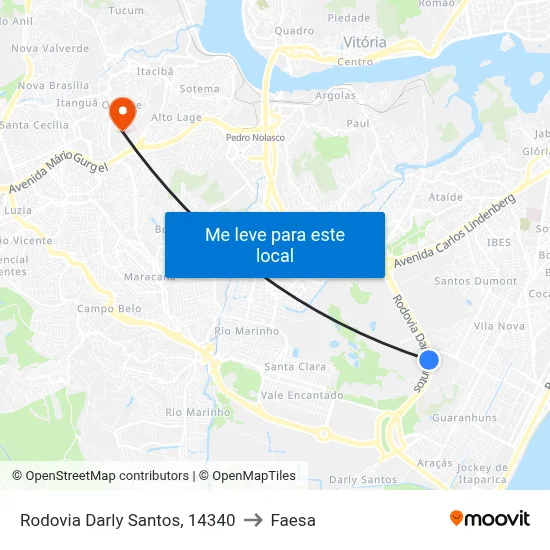Rodovia Darly Santos, 14340 to Faesa map
