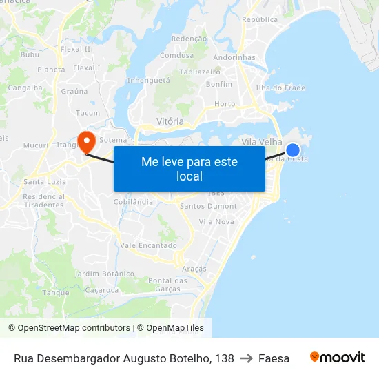 Rua Desembargador Augusto Botelho, 138 to Faesa map