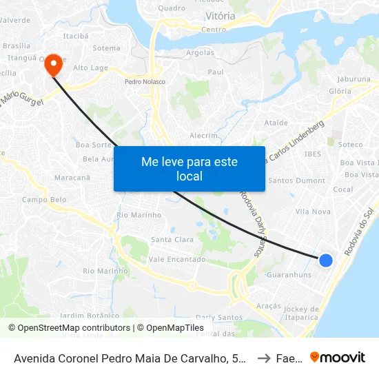Avenida Coronel Pedro Maia De Carvalho, 510-534 to Faesa map