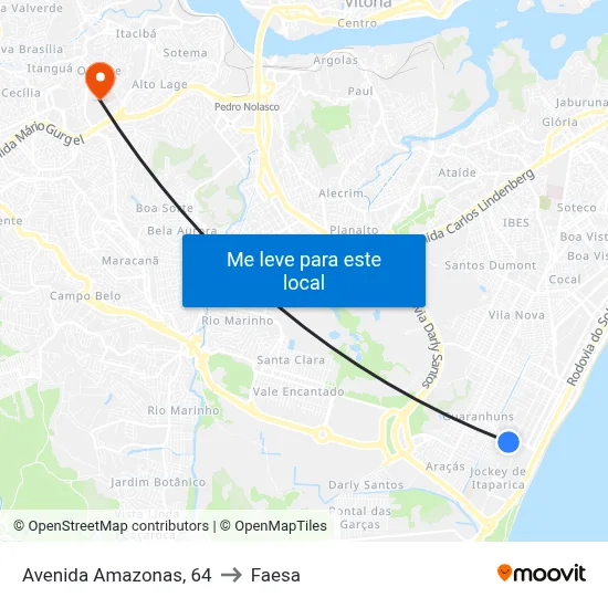 Avenida Amazonas, 64 to Faesa map