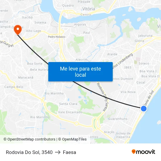 Rodovia Do Sol, 3540 to Faesa map