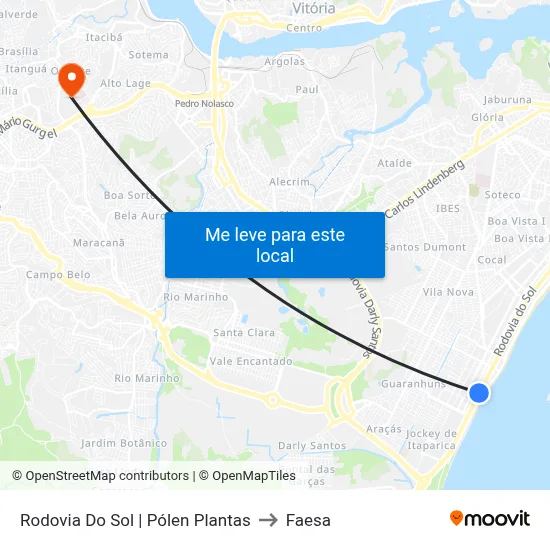 Rodovia Do Sol | Pólen Plantas to Faesa map