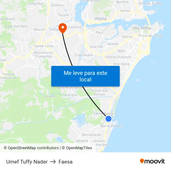 Umef Tuffy Nader to Faesa map