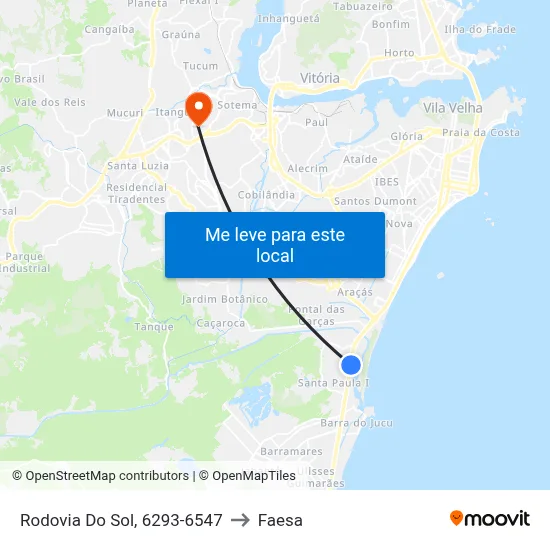 Rodovia Do Sol, 6293-6547 to Faesa map