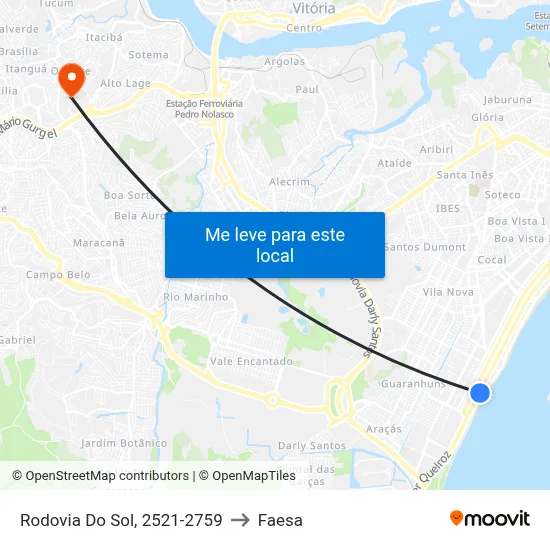 Rodovia Do Sol, 2521-2759 to Faesa map