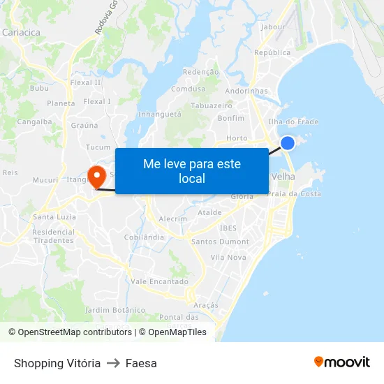 Shopping Vitória to Faesa map