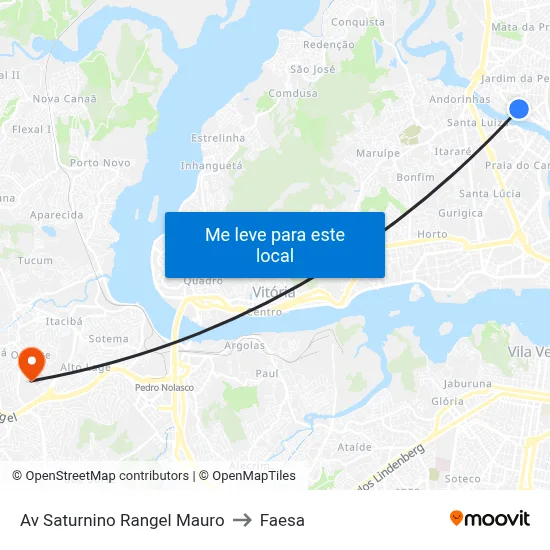 Av Saturnino Rangel Mauro to Faesa map