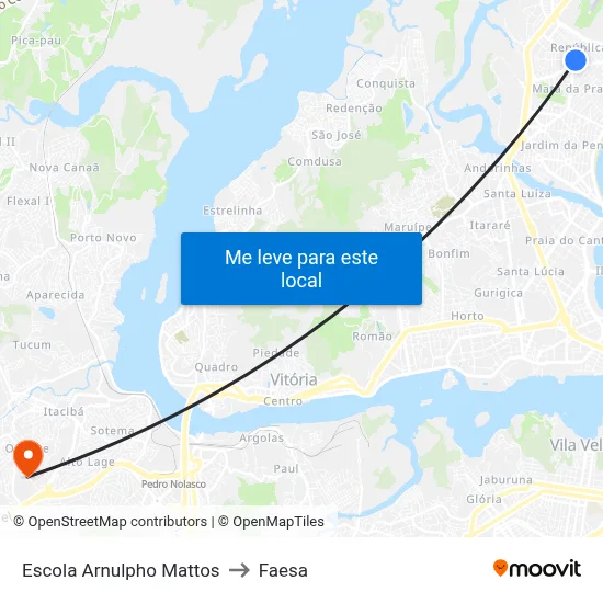 Escola Arnulpho Mattos to Faesa map