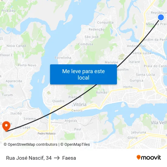 Rua José Nascif, 34 to Faesa map
