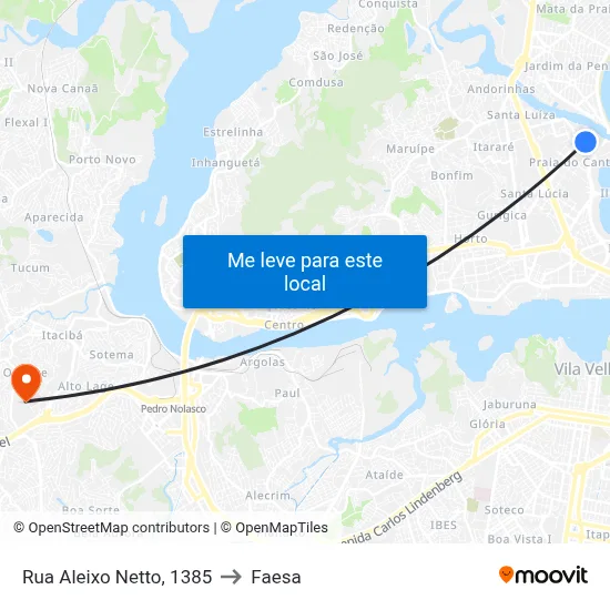 Rua Aleixo Netto, 1385 to Faesa map