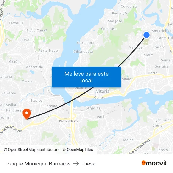 Parque Municipal Barreiros to Faesa map
