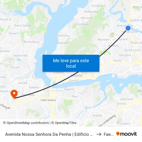 Avenida Nossa Senhora Da Penha | Edifício Luziane to Faesa map