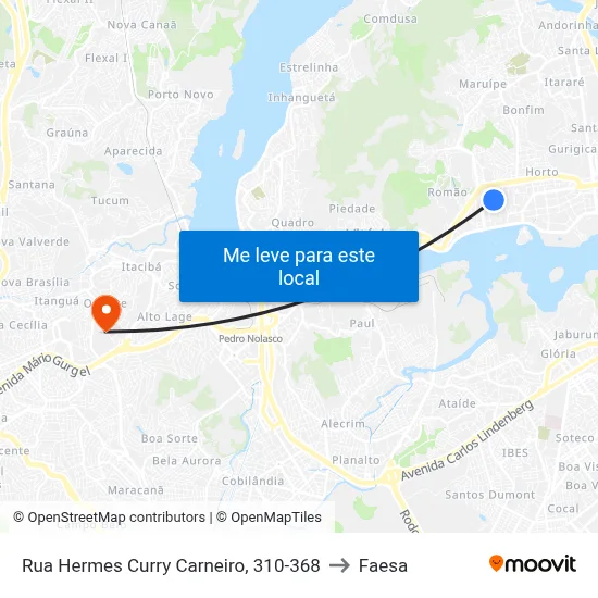 Rua Hermes Curry Carneiro, 310-368 to Faesa map