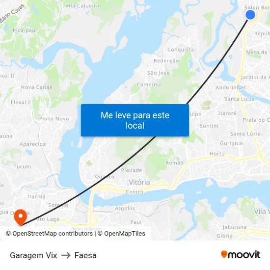 Garagem Vix to Faesa map