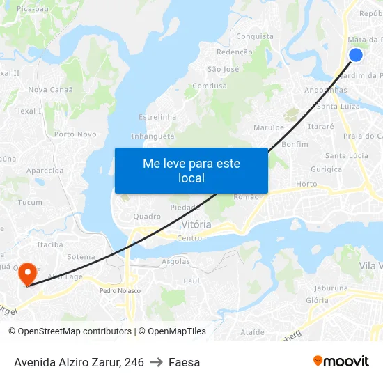 Avenida Alziro Zarur, 246 to Faesa map