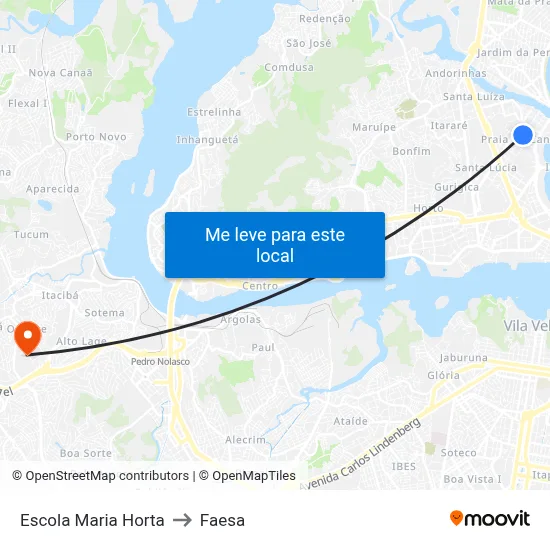 Escola Maria Horta to Faesa map
