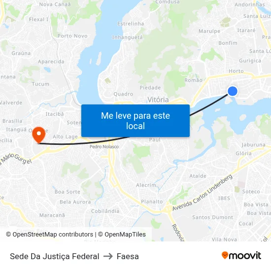Sede Da Justiça Federal to Faesa map