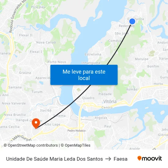 Unidade De Saúde Maria Leda Dos Santos to Faesa map