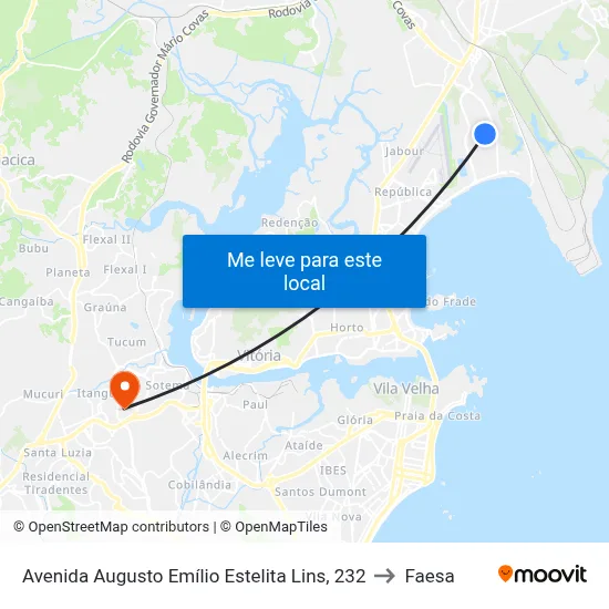 Avenida Augusto Emílio Estelita Lins, 232 to Faesa map