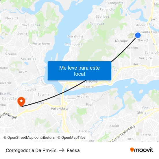 Corregedoria Da Pm-Es to Faesa map