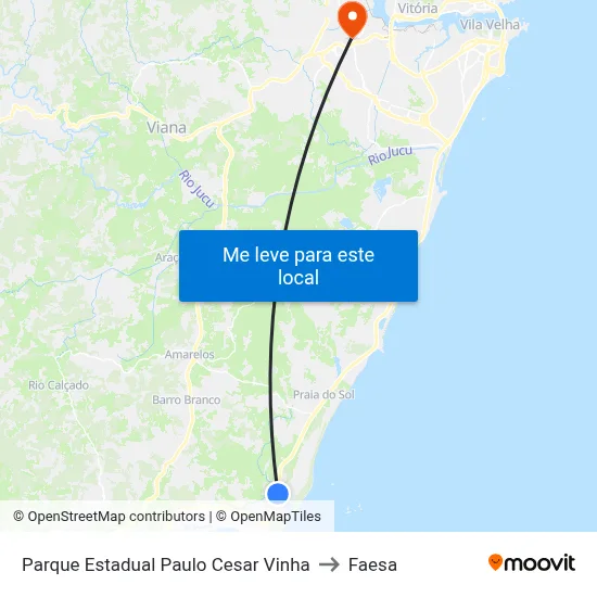 Parque Estadual Paulo Cesar Vinha to Faesa map