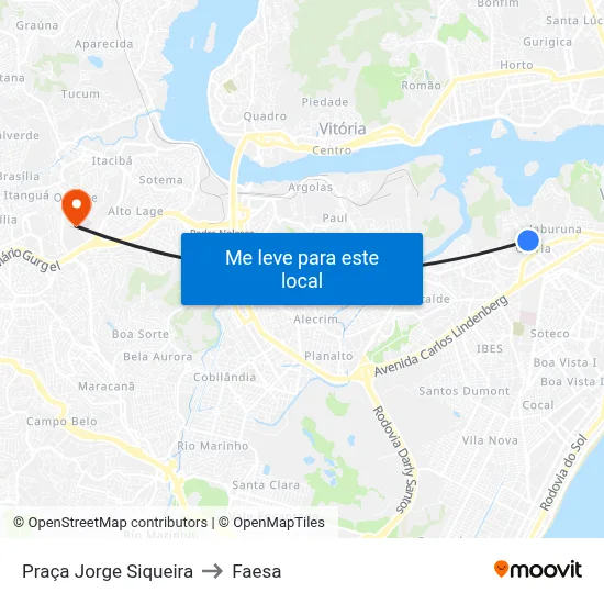 Praça Jorge Siqueira to Faesa map