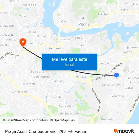 Praça Assis Chateaubriand, 299 to Faesa map