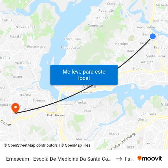 Emescam - Escola De Medicina Da Santa Casa De Misericórdia to Faesa map