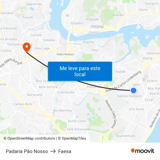Padaria Pão Nosso to Faesa map