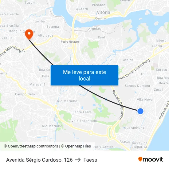 Avenida Sérgio Cardoso, 126 to Faesa map