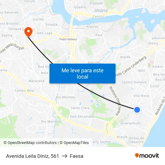 Avenida Leila Diniz, 561 to Faesa map