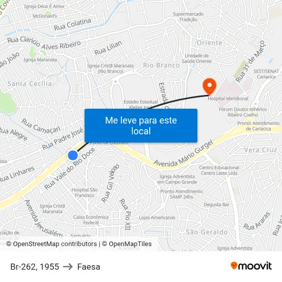Br-262, 1955 to Faesa map