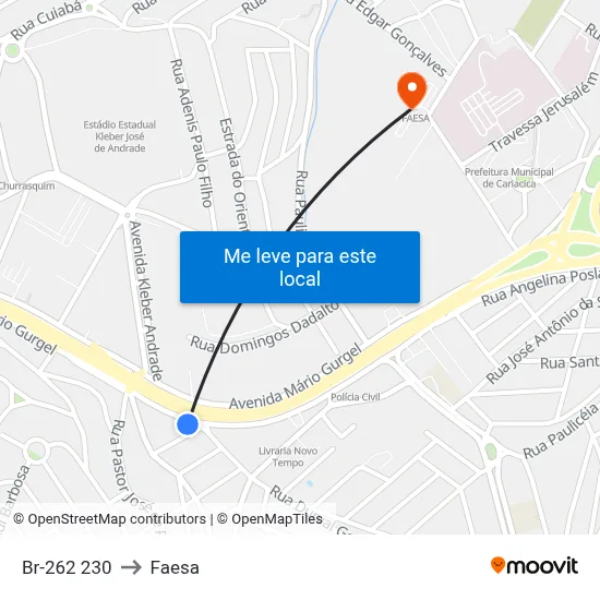 Br-262 230 to Faesa map