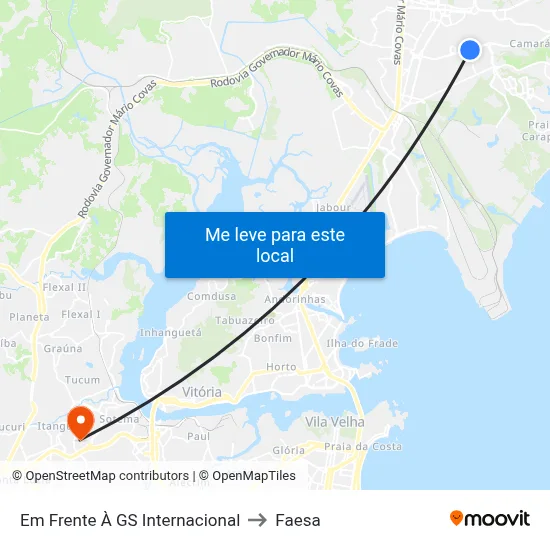 Em Frente À GS Internacional to Faesa map