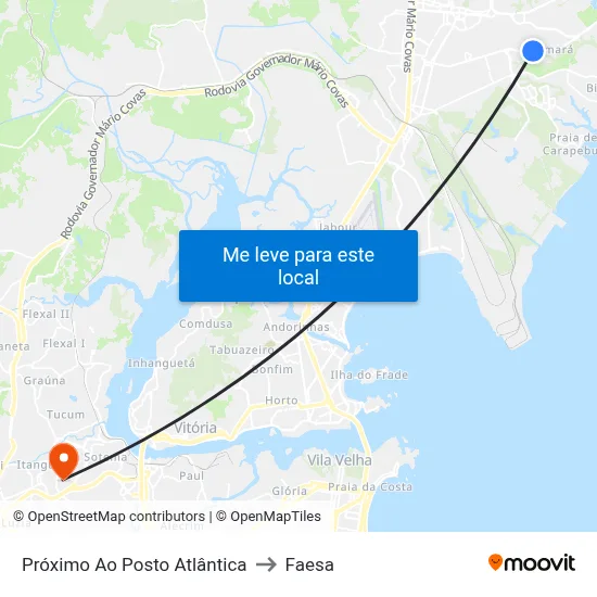 Próximo Ao Posto Atlântica to Faesa map