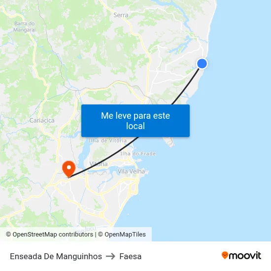 Enseada De Manguinhos to Faesa map