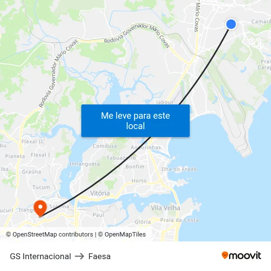 GS Internacional to Faesa map