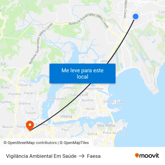 Vigilância Ambiental Em Saúde to Faesa map