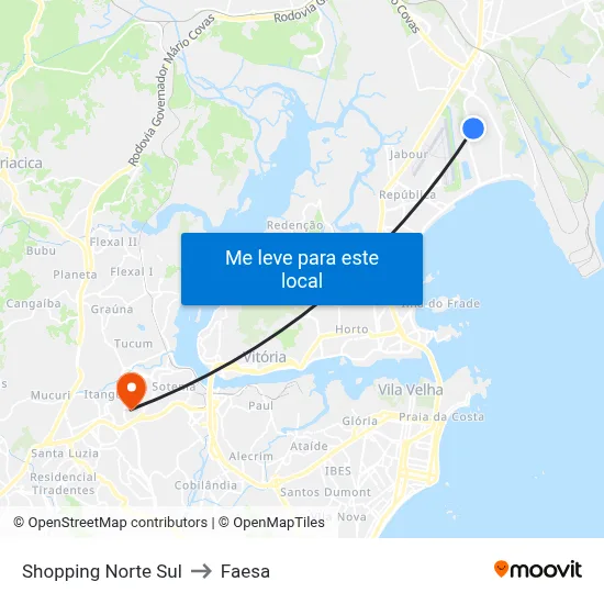 Shopping Norte Sul to Faesa map