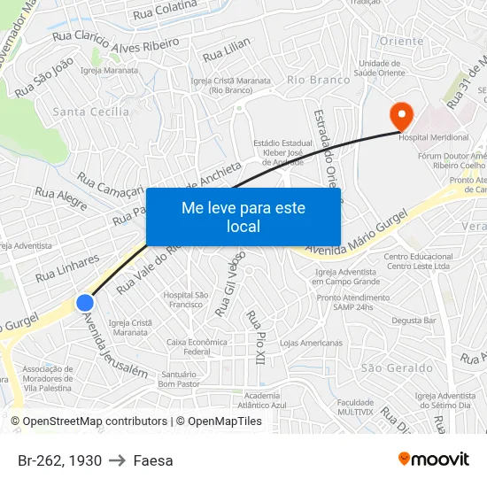 Br-262, 1930 to Faesa map