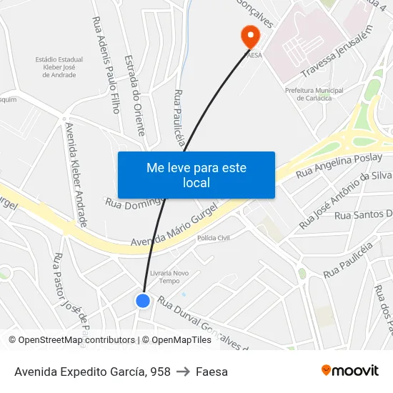 Avenida Expedito García, 958 to Faesa map