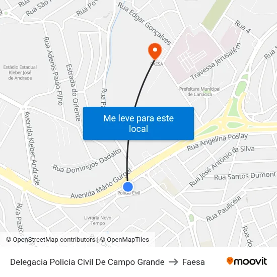 Delegacia Policia Civil De Campo Grande to Faesa map