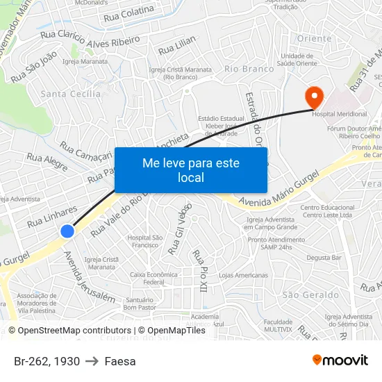 Br-262, 1930 to Faesa map