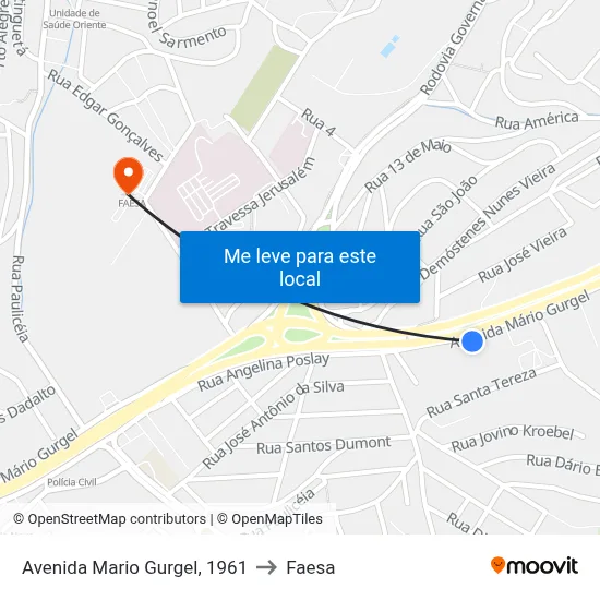 Avenida Mario Gurgel, 1961 to Faesa map