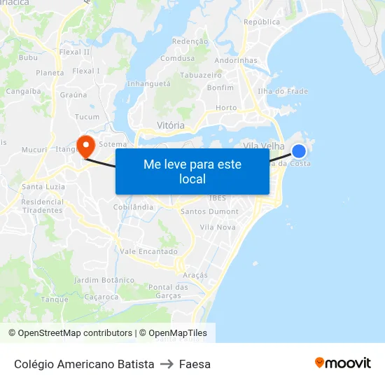Colégio Americano Batista to Faesa map