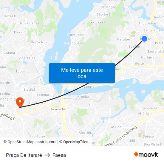 Praça De Itararé to Faesa map