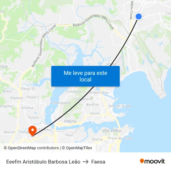 Eeefm Aristóbulo Barbosa Leão to Faesa map