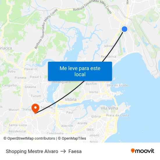 Shopping Mestre Alvaro to Faesa map